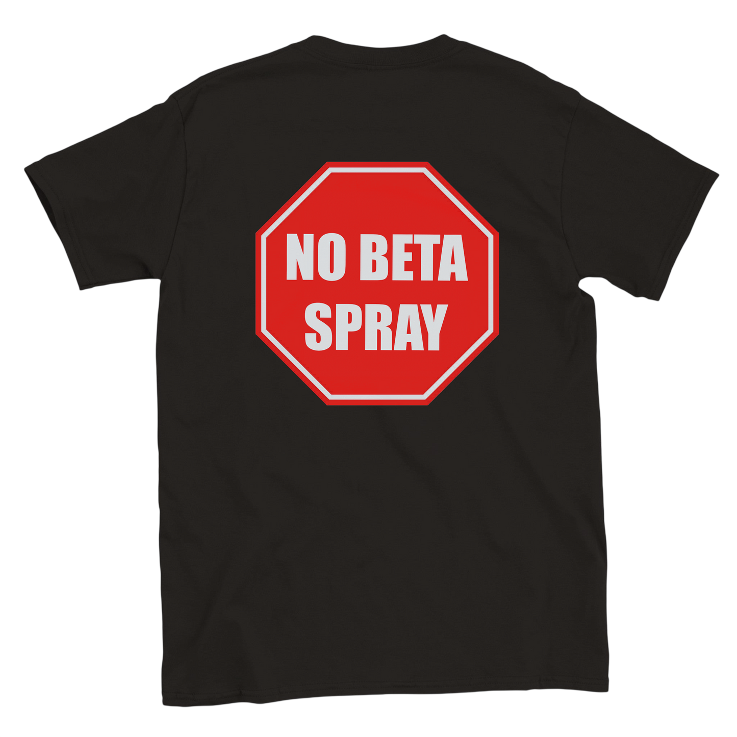 Funny climbing shirt with stop sign that says no beta spray – meme tee for boulderers