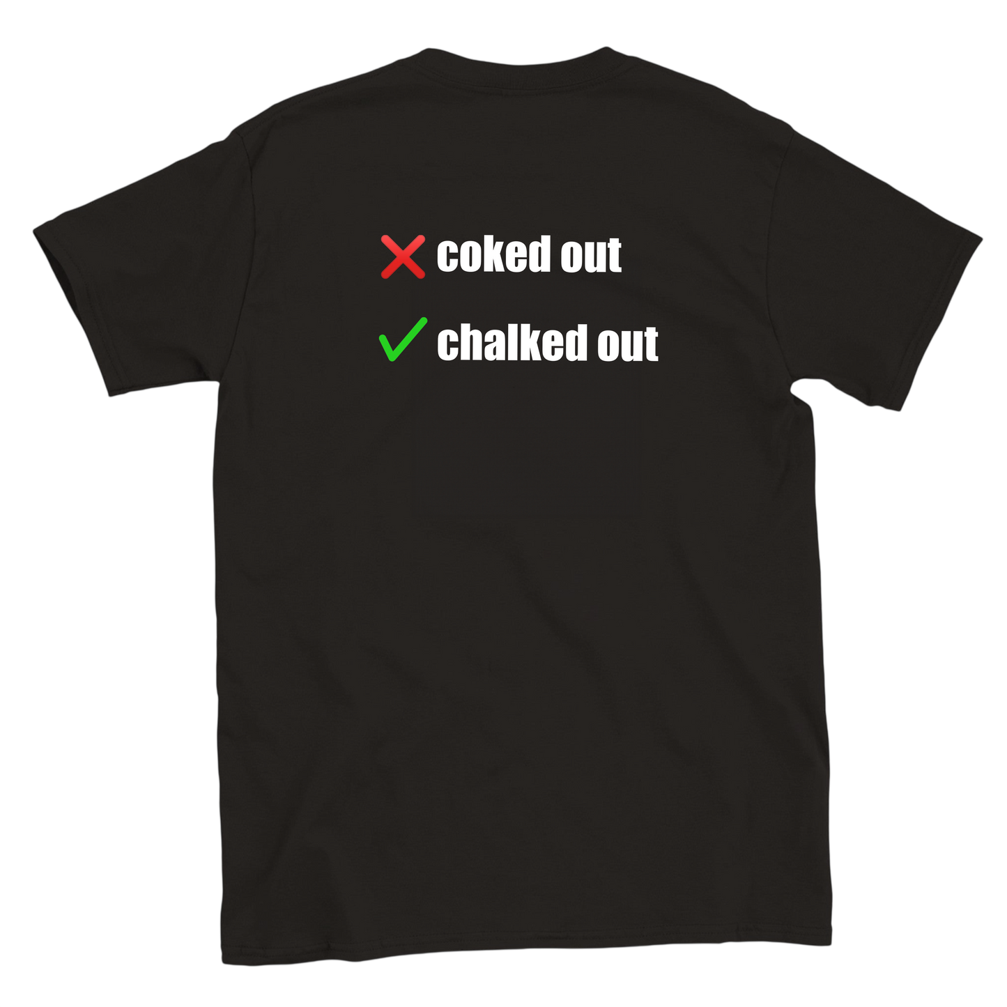 Chalked Out climbing meme tee – Funny climbing shirt design for boulderers