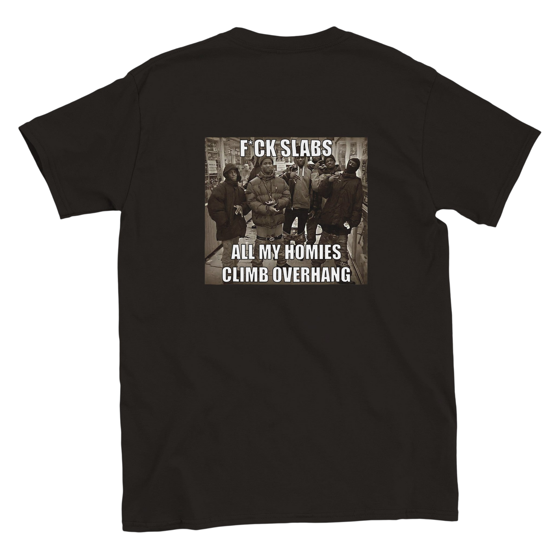 Funny climbing shirt – F Ck Slabs T Shirt Backside 1