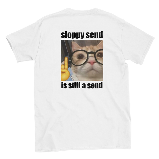 Funny climbing shirt – Sloppy Send Still Send T Shirt Backside 1