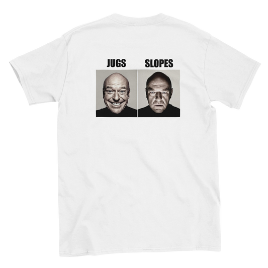 Funny climbing shirt – Jugs Vs Slopes T Shirt Backside