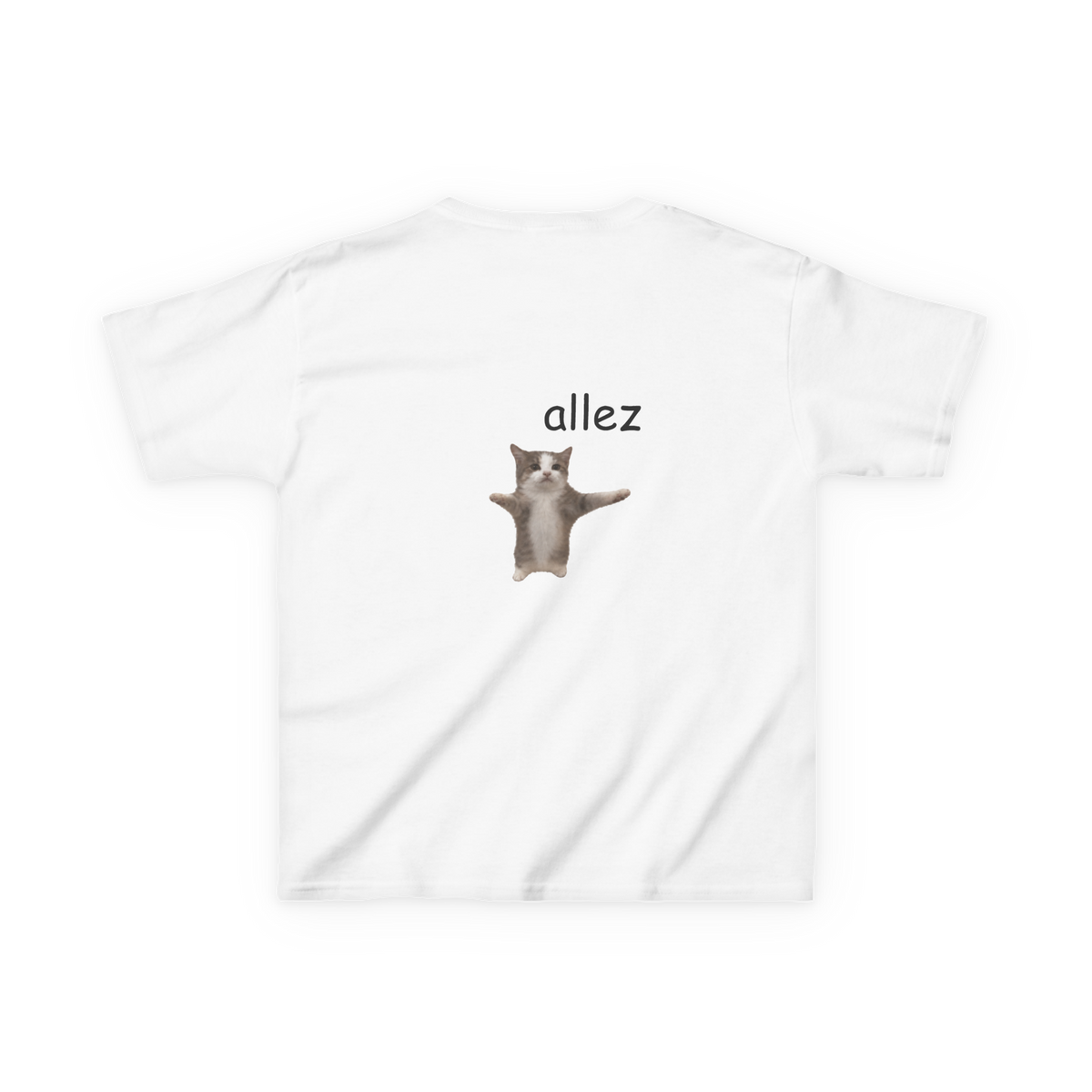 Back view of a white Allez climbing baby tee.