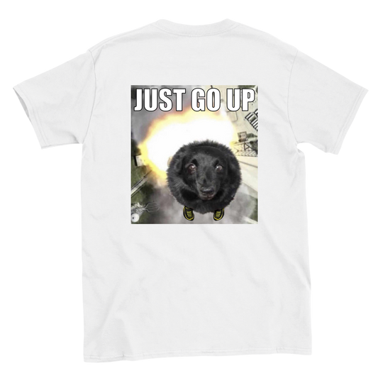 Funny climbing shirt – Just Go Up T Shirt Backside