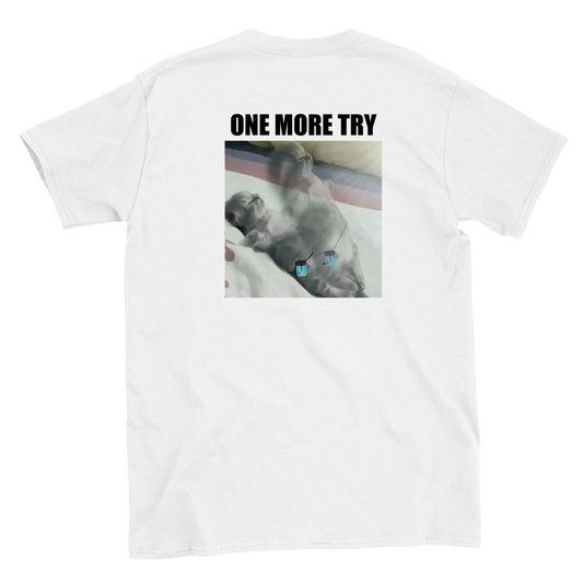 Funny climbing shirt with resurrected cat – one more try meme design for boulderers

