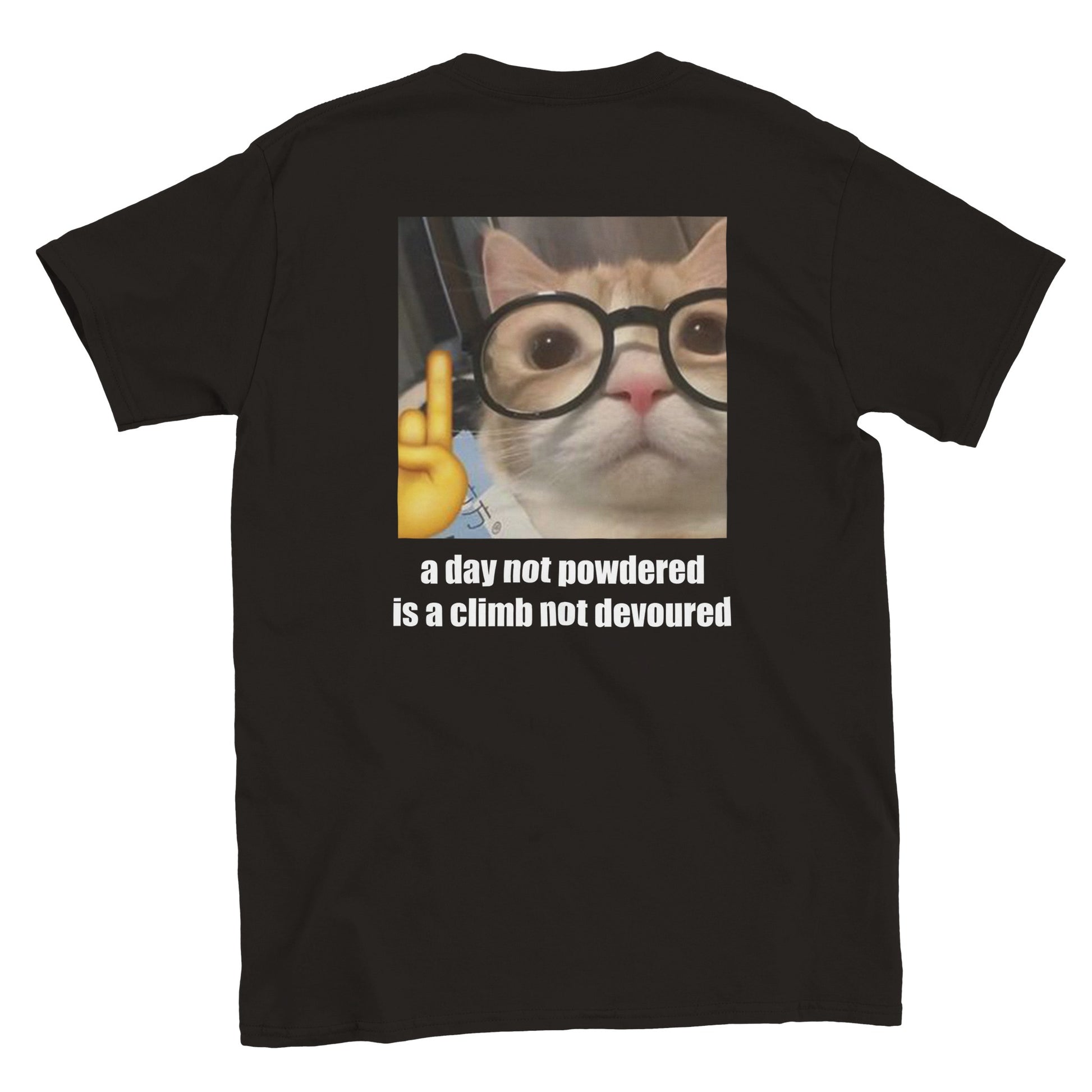 Funny climbing shirt – Nerd Cat T Shirt Backside