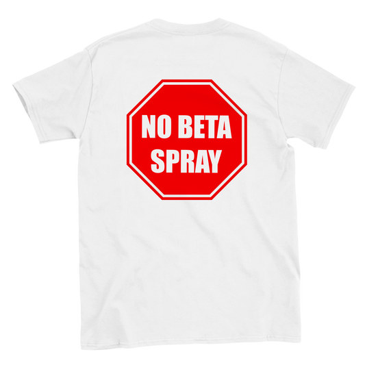 Funny climbing shirt with stop sign that says no beta spray – meme tee for boulderers
