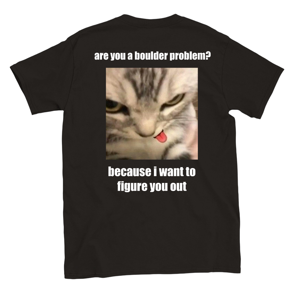 Funny climbing shirt – Cat Rizzler T Shirt Backside