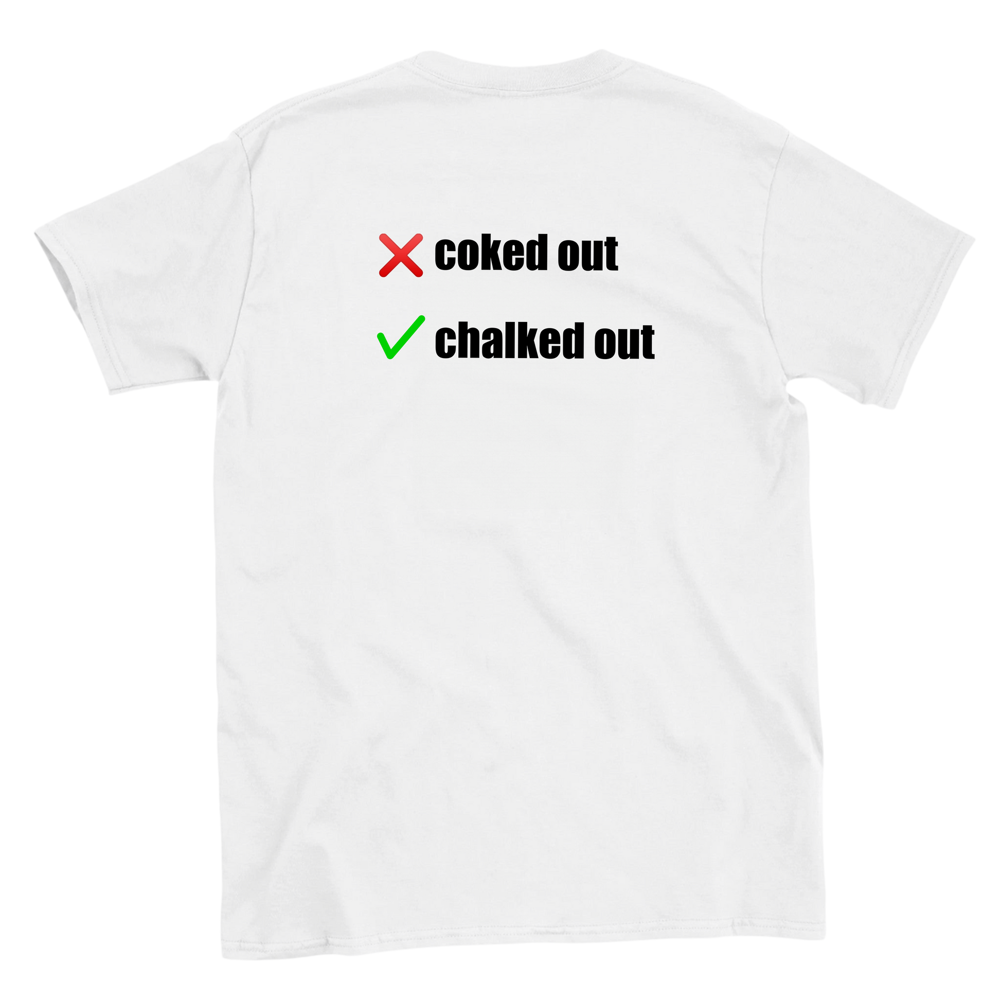 Chalked Out climbing meme tee – Funny climbing shirt design for boulderers