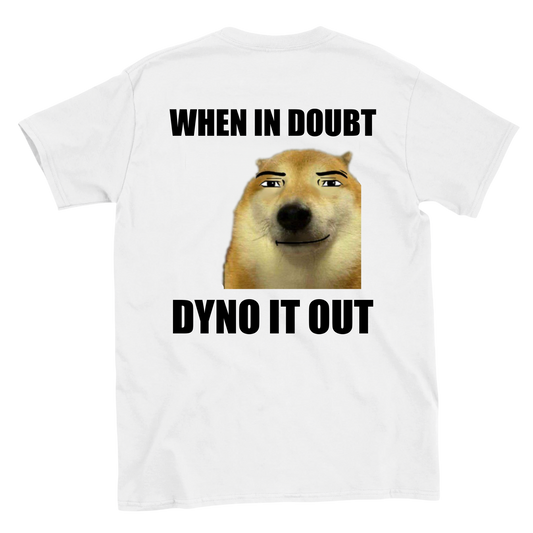 Funny climbing shirt – When In Doubt Dyno It Out T Shirt Backside