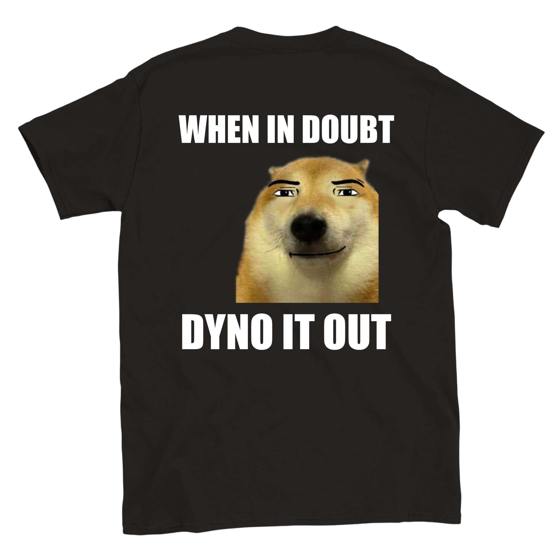 Funny climbing shirt – When In Doubt Dyno It Out T Shirt Backside