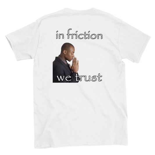 In Friction We Trust tee – for slab climbers and friction freaks
