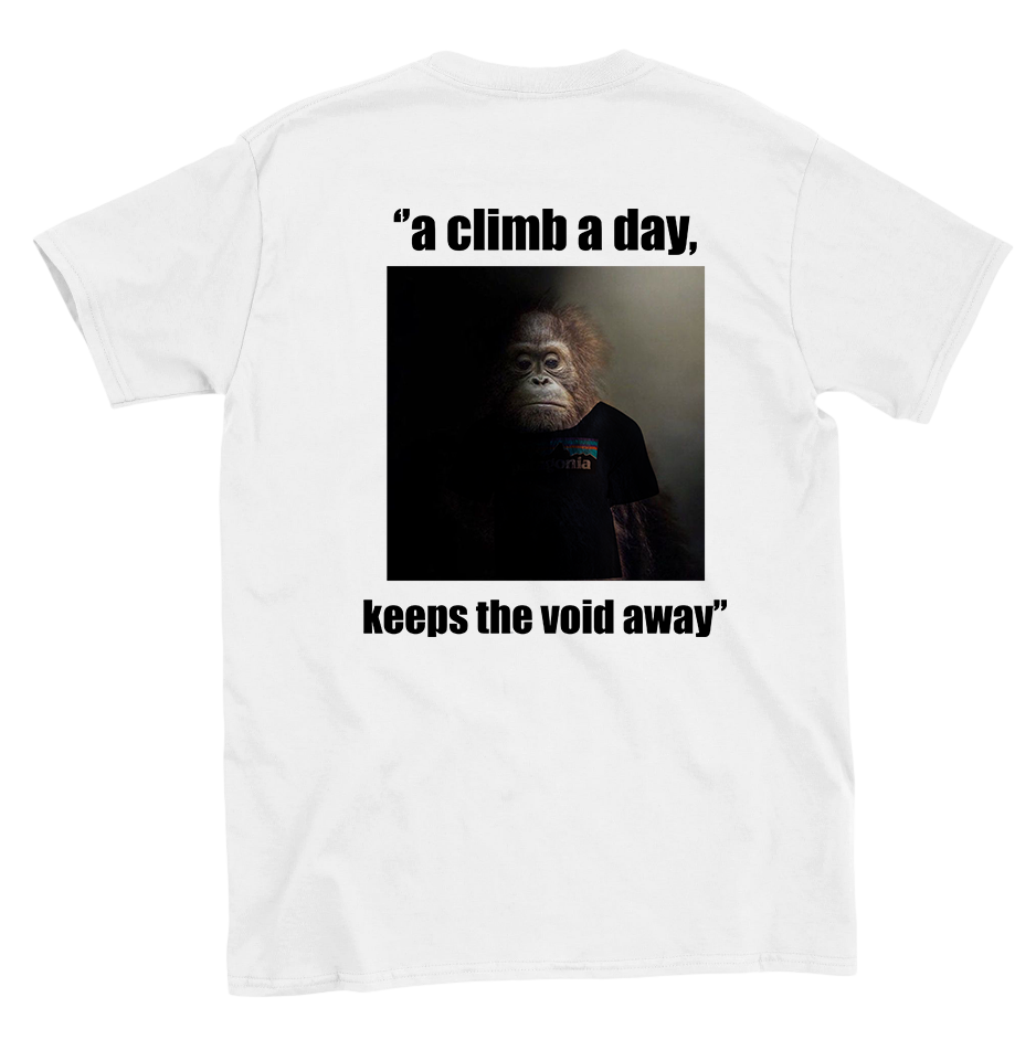 Funny climbing shirt – Wise Monke T Shirt Backside