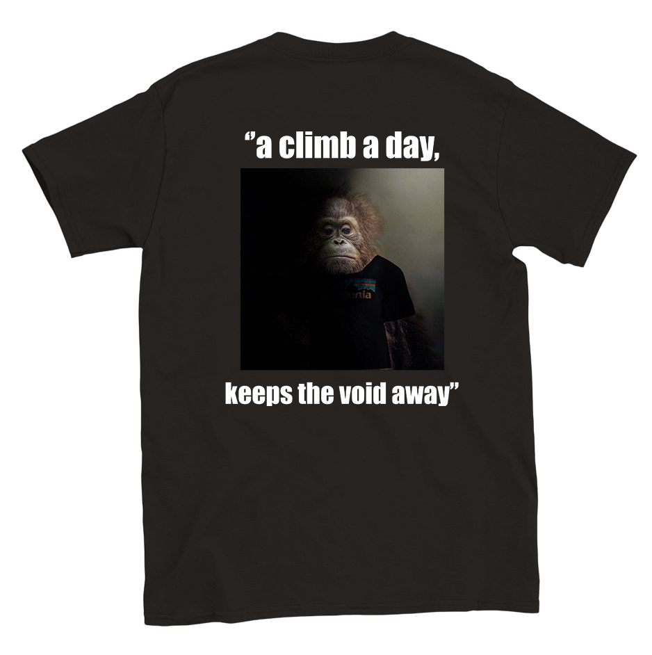 Funny climbing shirt – Wise Monke T Shirt Backside