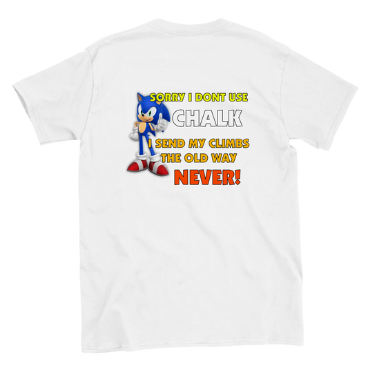 Funny climbing shirt – Sonic Dont Need Chalk T Shirt Backside